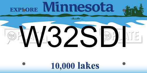 W32SDI Minnesota License Plate