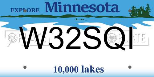 W32SQI Minnesota License Plate