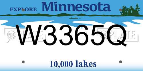 W3365Q Minnesota License Plate