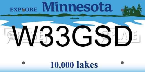 W33GSD Minnesota License Plate