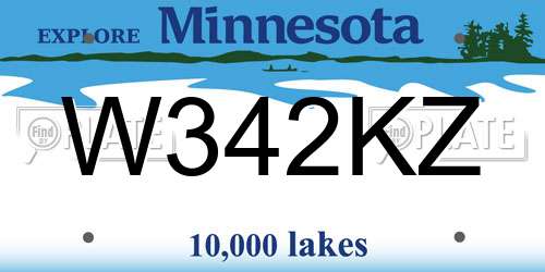 W342KZ Minnesota License Plate