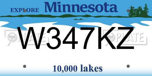 W347KZ Minnesota License Plate