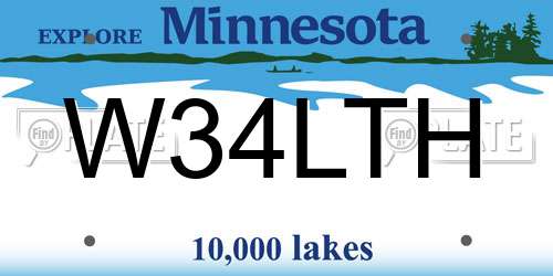 W34LTH Minnesota License Plate