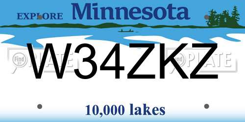 W34ZKZ Minnesota License Plate