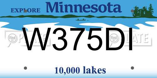 W375DI Minnesota License Plate