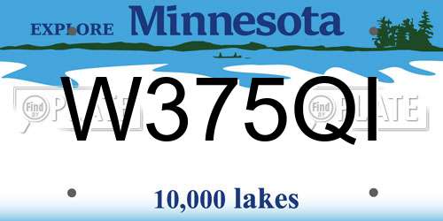 W375QI Minnesota License Plate