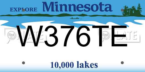 W376TE Minnesota License Plate
