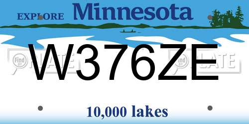 W376ZE Minnesota License Plate