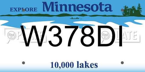 W378DI Minnesota License Plate