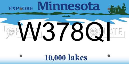 W378QI Minnesota License Plate