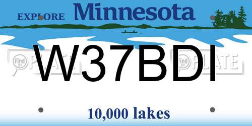 W37BDI Minnesota License Plate