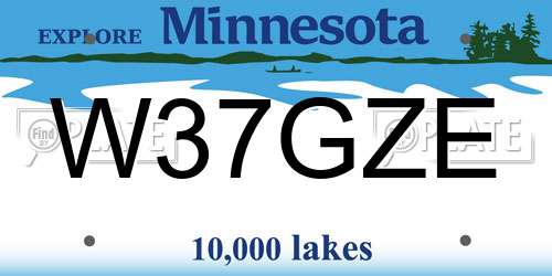 W37GZE Minnesota License Plate