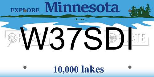 W37SDI Minnesota License Plate