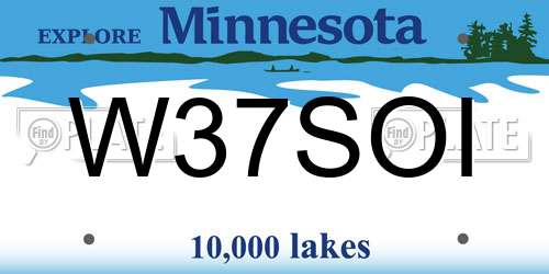 W37SOI Minnesota License Plate