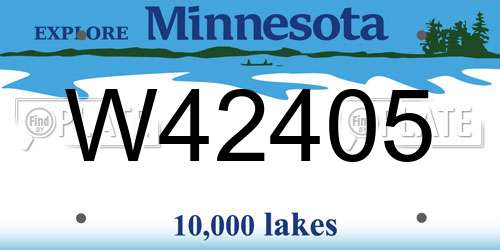W42405 Minnesota License Plate
