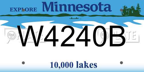 W4240B Minnesota License Plate