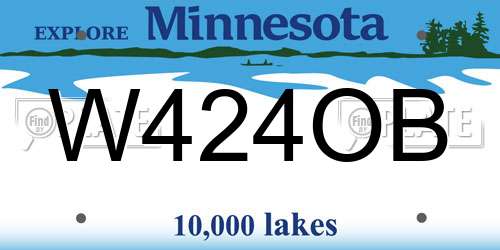 W424OB Minnesota License Plate
