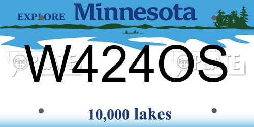 W424OS Minnesota License Plate