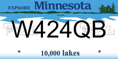 W424QB Minnesota License Plate