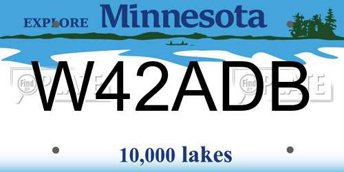 W42ADB Minnesota License Plate