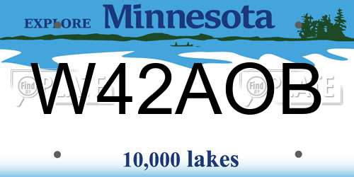 W42AOB Minnesota License Plate
