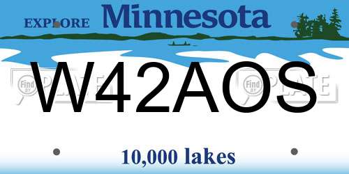 W42AOS Minnesota License Plate