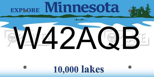 W42AQB Minnesota License Plate