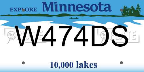 W474DS Minnesota License Plate