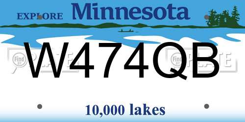 W474QB Minnesota License Plate