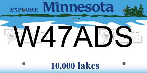 W47ADS Minnesota License Plate