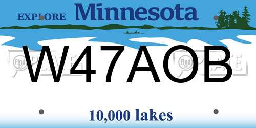 W47AOB Minnesota License Plate