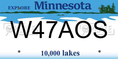 W47AOS Minnesota License Plate