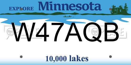 W47AQB Minnesota License Plate