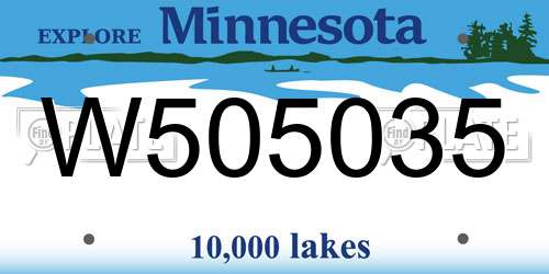 W505035 Minnesota License Plate