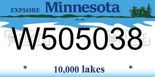 W505038 Minnesota License Plate
