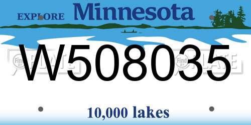 W508035 Minnesota License Plate