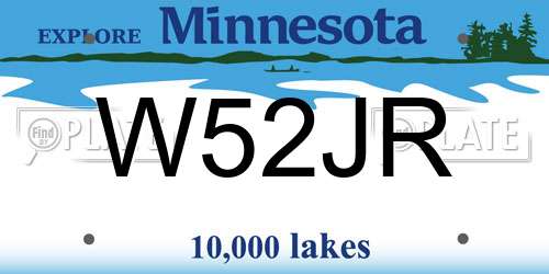 W52JR Minnesota License Plate