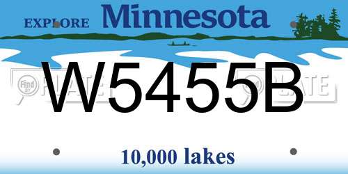 W5455B Minnesota License Plate