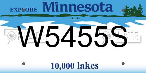 W5455S Minnesota License Plate