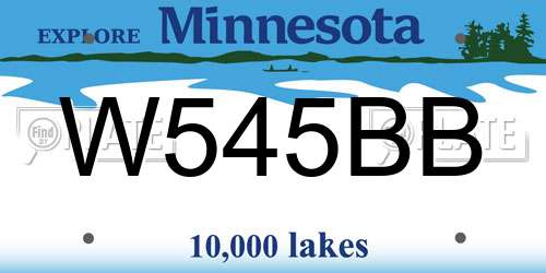 W545BB Minnesota License Plate