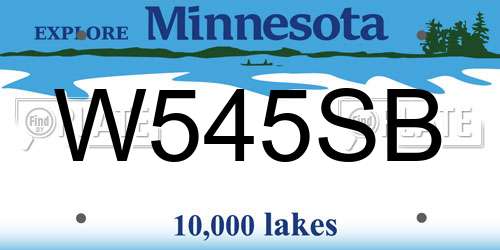 W545SB Minnesota License Plate