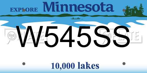 W545SS Minnesota License Plate