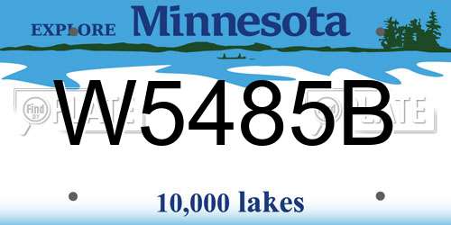 W5485B Minnesota License Plate