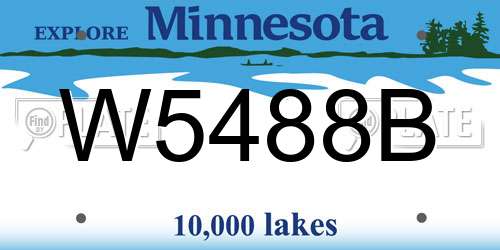 W5488B Minnesota License Plate
