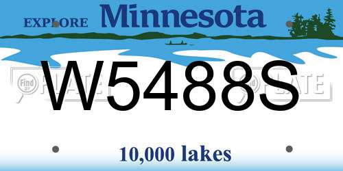 W5488S Minnesota License Plate