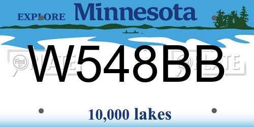 W548BB Minnesota License Plate
