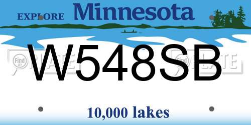 W548SB Minnesota License Plate