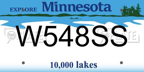 W548SS Minnesota License Plate