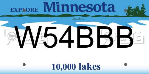W54BBB Minnesota License Plate