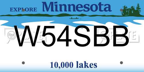 W54SBB Minnesota License Plate